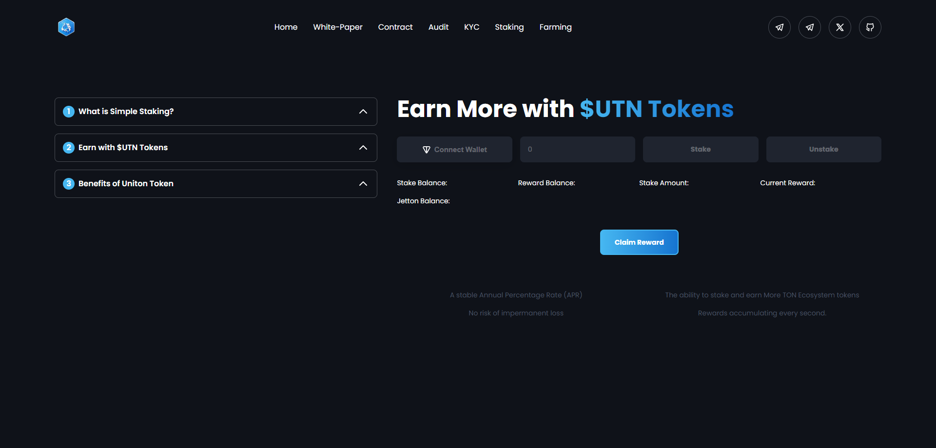 Simple Staking on TON (Uniton APP)